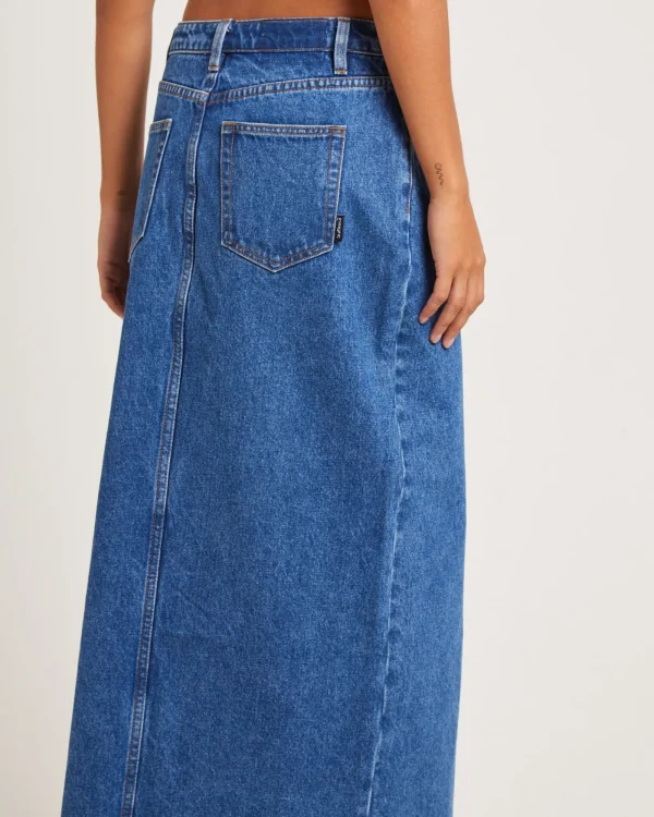 Cheap INSIGHT Eva Maxi Denim Skirt Moody Blue