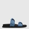Shop THERAPY Evil Slides In Blue Denim