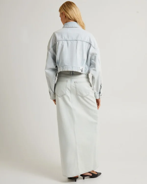 Clearance CALVIN KLEIN Extra Oversize Crop Denim Jacket