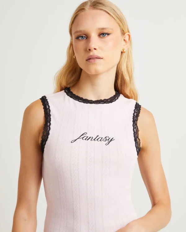 Best Sale INSIGHT Fantasy Pointelle Tank Top Pink