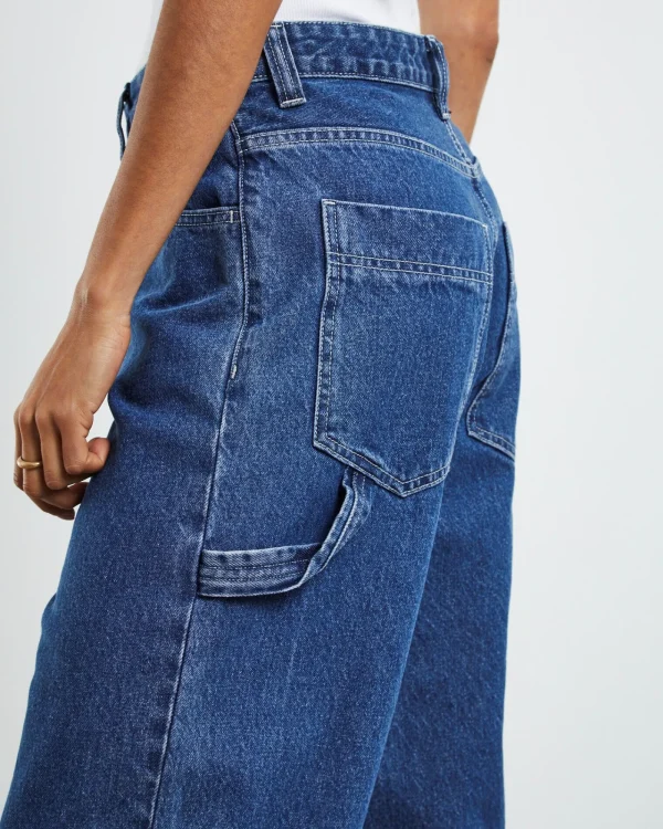 Cheap DR DENIM Faye Worker Jeans Pebble Mid Stone