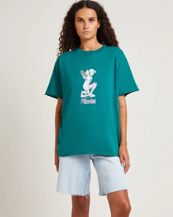 Store AFENDS Fight Or Flight Recycled Oversized Tee Pine Green