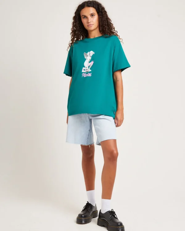 Store AFENDS Fight Or Flight Recycled Oversized Tee Pine Green