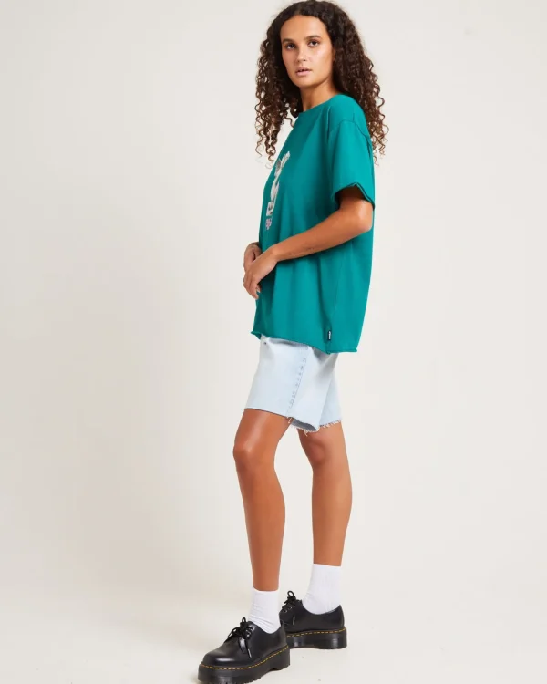 Store AFENDS Fight Or Flight Recycled Oversized Tee Pine Green