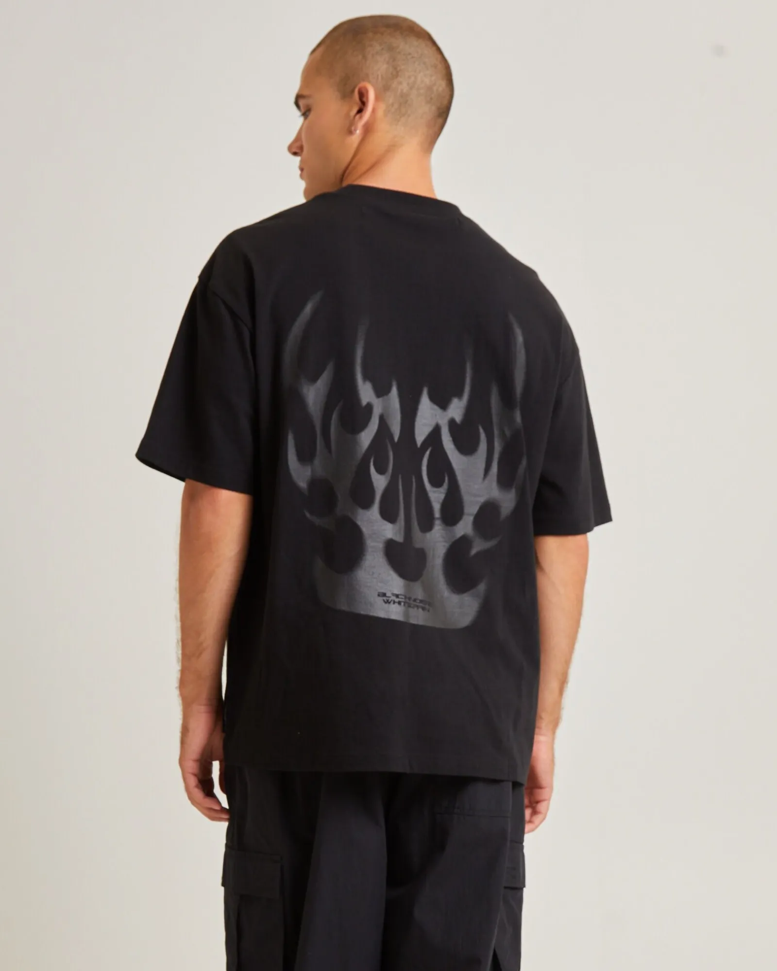 flame_short_sleeve_tshirt_1.webp Flash Sale BLACK NOISE WHITE RAIN Flame Short Sleeve T-Shirt