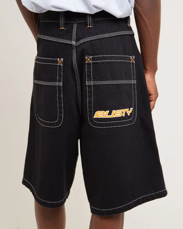 New RUSTY Flip Daddy Draggin Denim Jorts Black Out