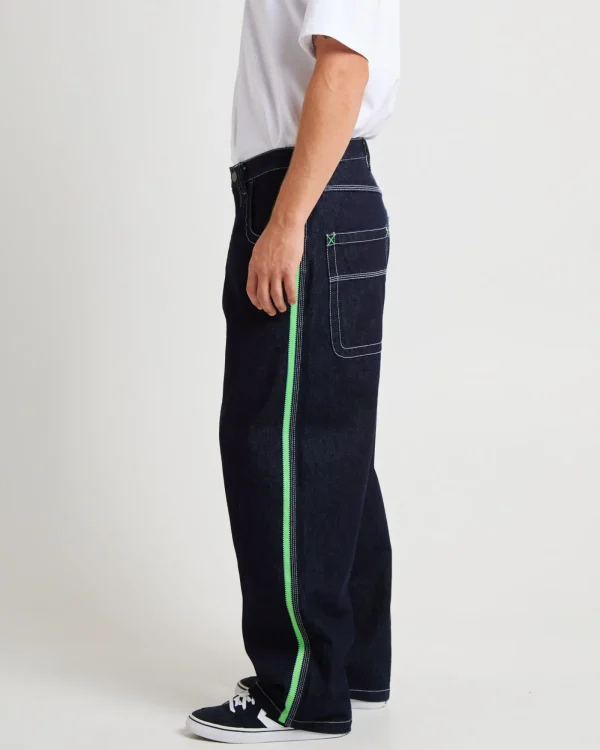 Fashion RUSTY Flip Daddy Jeans Raw Dawg Blue