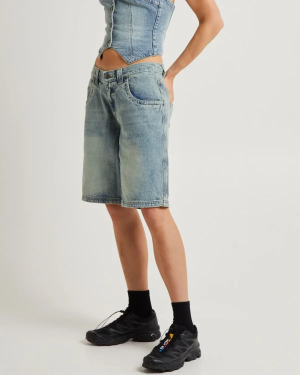Shop RUSTY Flip Mommy Tapeless Low Rise Denim Shorts