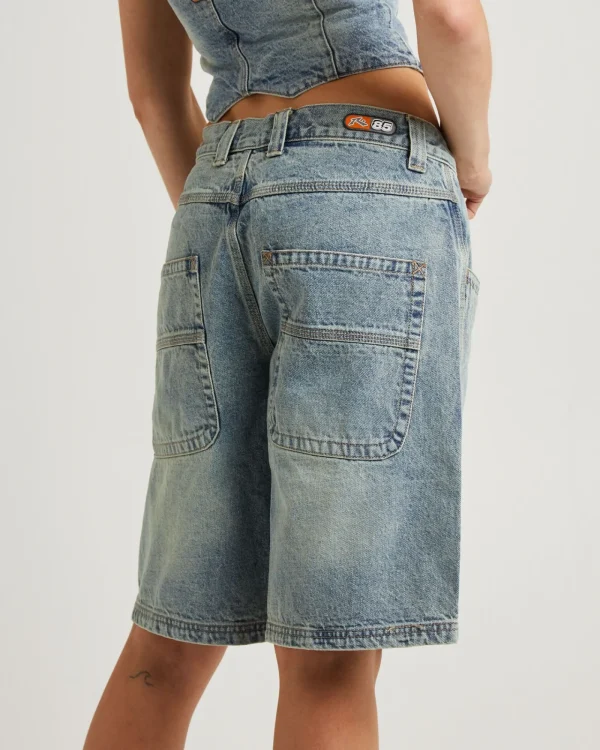 Shop RUSTY Flip Mommy Tapeless Low Rise Denim Shorts