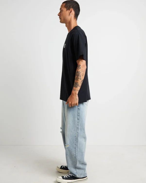 New FORMER Fractional Short Sleeve T-Shirt In Black