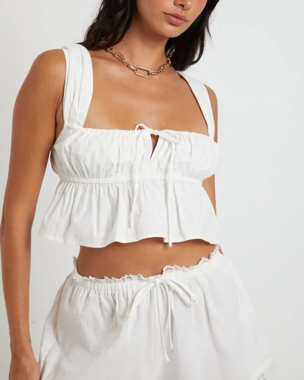 Clearance SUBTITLED Franki Peplum Top In White