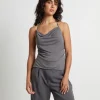 Outlet ALICE IN THE EVE Frankie Slinky Cowl Neck Halter Top In Slate Grey