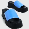 Hot ALICE IN THE EVE Freya Flatform Slides Azure Blue/Black