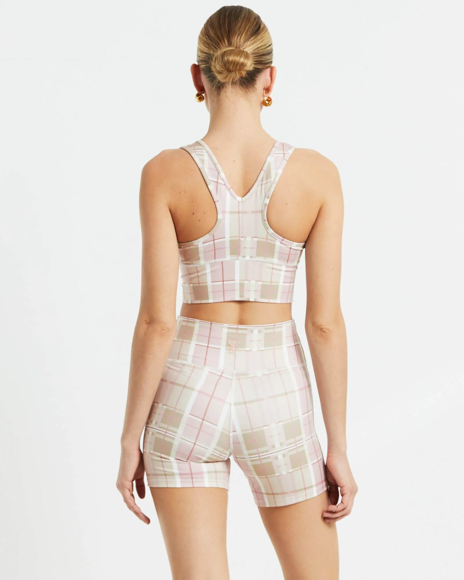 gather_front_crop_top_in__1.webp Sale SUBTITLED SPORTS CLUB Gather Front Crop Top In Pink Check