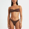 New SUBTITLED Gather Front Top In Coffee Brown