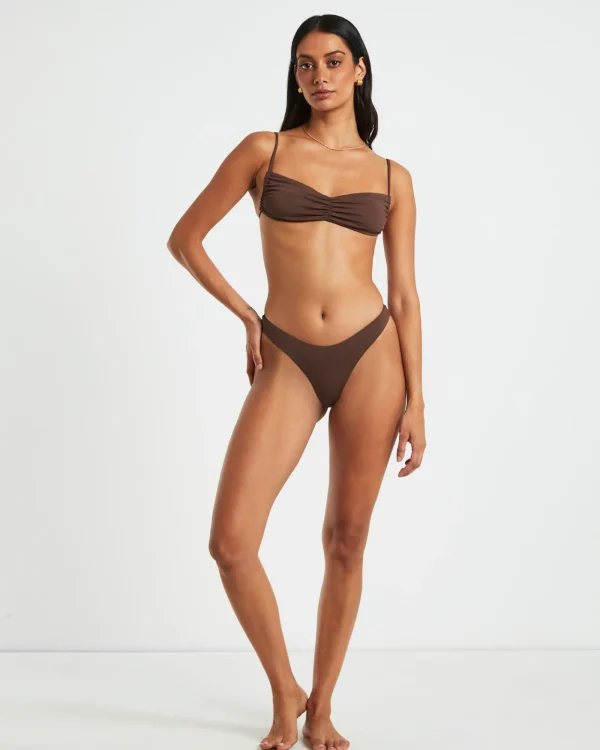 New SUBTITLED Gather Front Top In Coffee Brown
