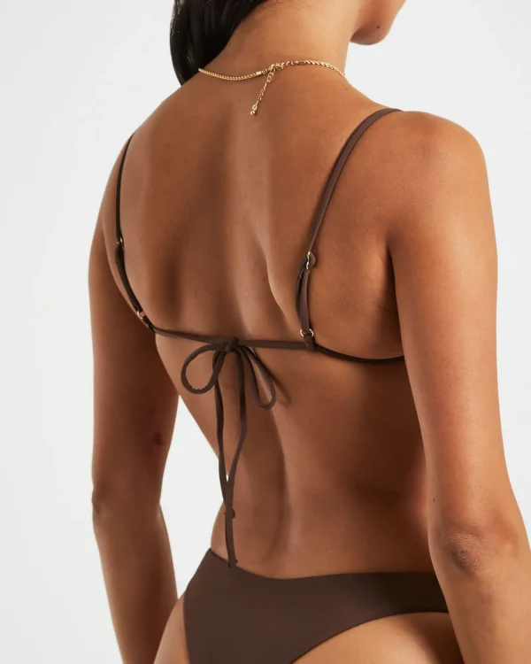 New SUBTITLED Gather Front Top In Coffee Brown