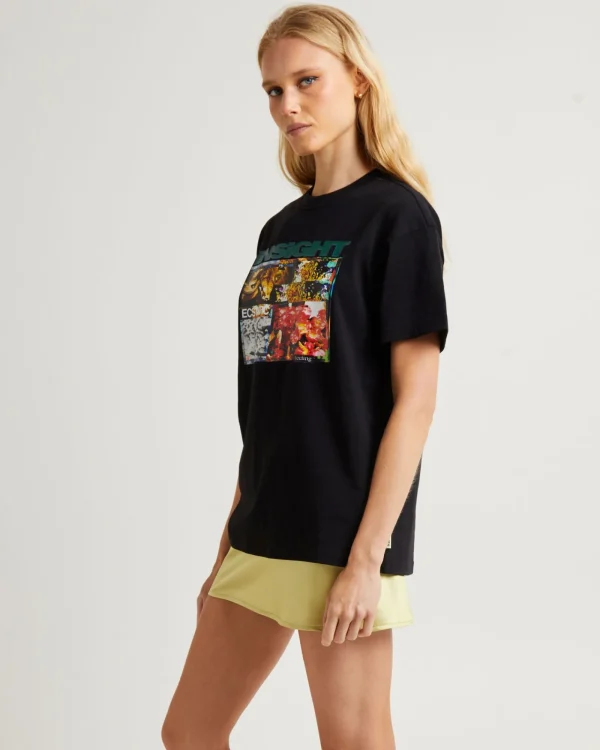 Store INSIGHT Glitter Floral Boyfriend T-Shirt