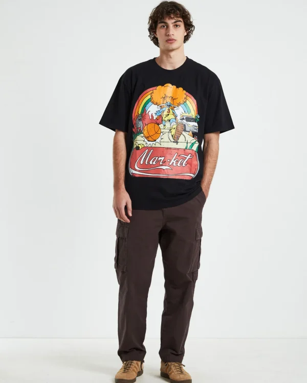 Best MARKET Good Day Short Sleeve T-Shirt In Vintage Black