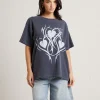 Discount NEON HART Goth Heart Oversized Tee In Vintage Charcoal