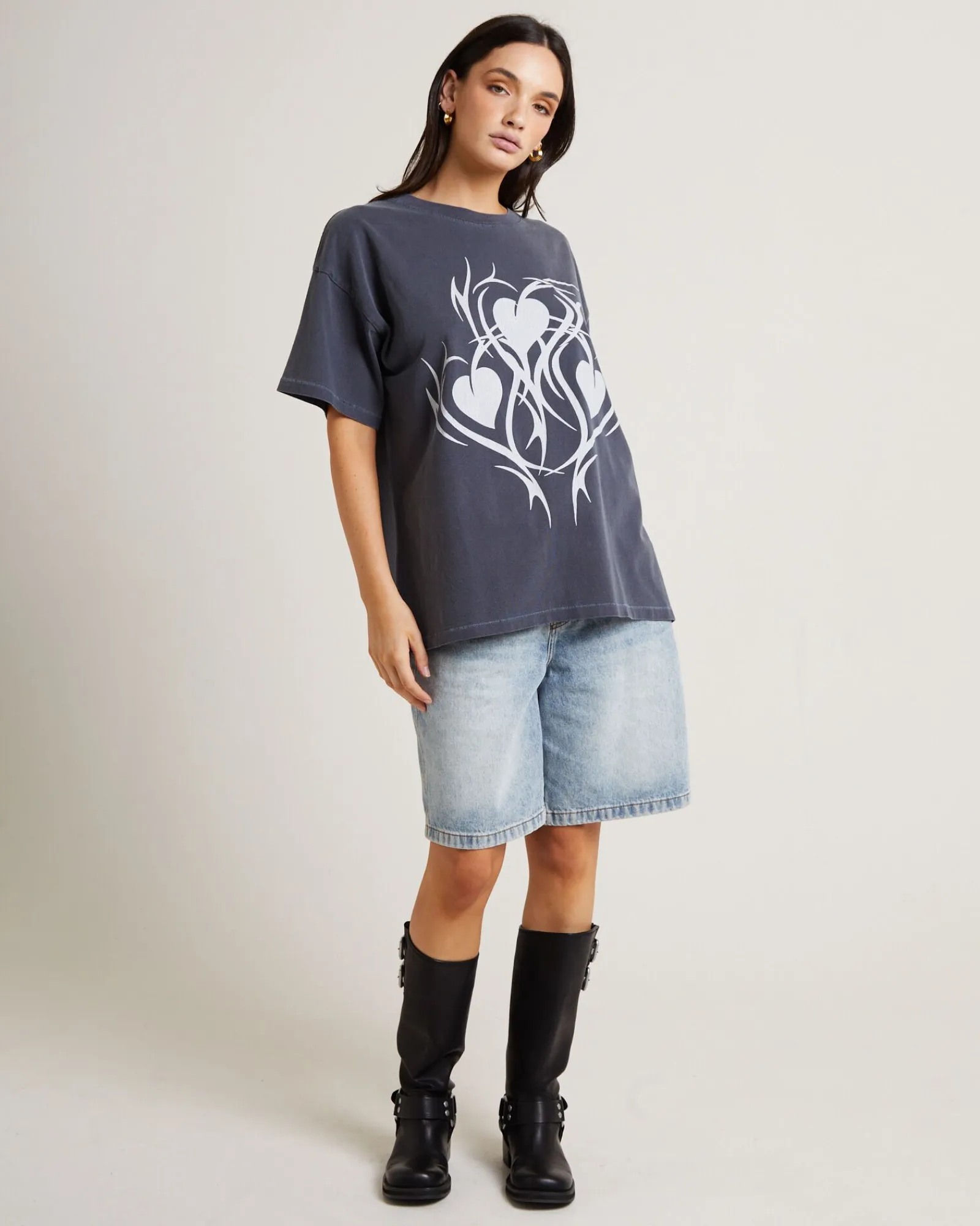 goth_heart_oversized_tee__2.webp Discount NEON HART Goth Heart Oversized Tee In Vintage Charcoal