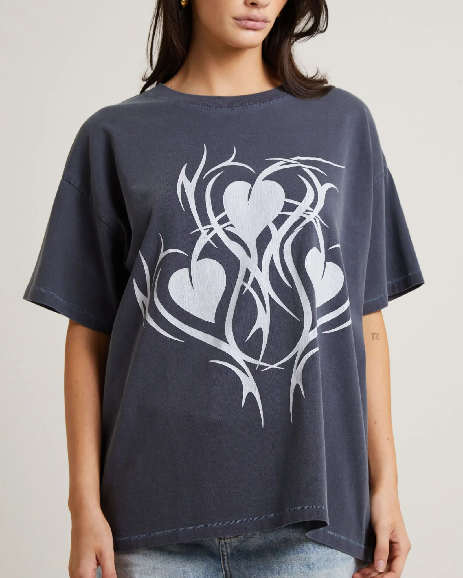 goth_heart_oversized_tee__4.webp Discount NEON HART Goth Heart Oversized Tee In Vintage Charcoal