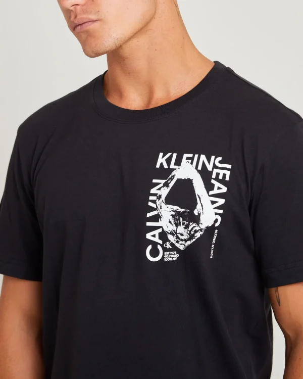 New CALVIN KLEIN Graphic Short Sleeve T-Shirt Modern Metals Black