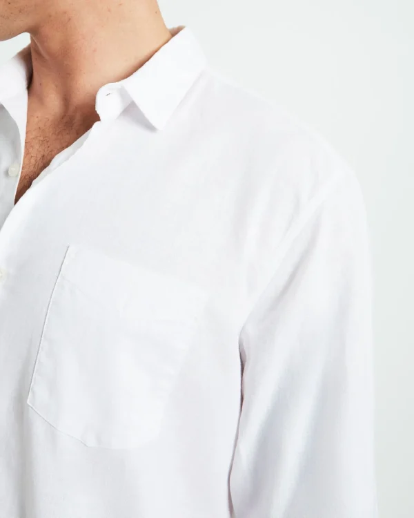 Sale ARVUST Grover Long Sleeve Linen Shirt White