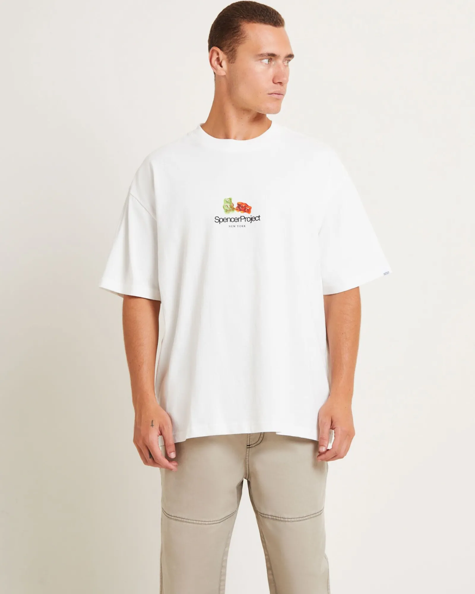 gummies_short_sleeve_tshi_0.webp Best Sale SPENCER PROJECT Gummies Short Sleeve T-Shirt In White