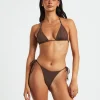 Shop SUBTITLED Halter Bikini Top In Coffee Brown
