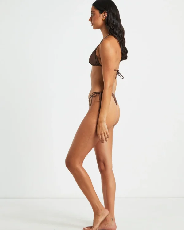 Shop SUBTITLED Halter Bikini Top In Coffee Brown