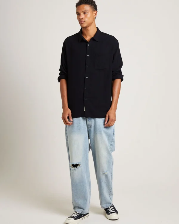 Cheap ARVUST Harrison Linen Long Sleeve Shirt In Black