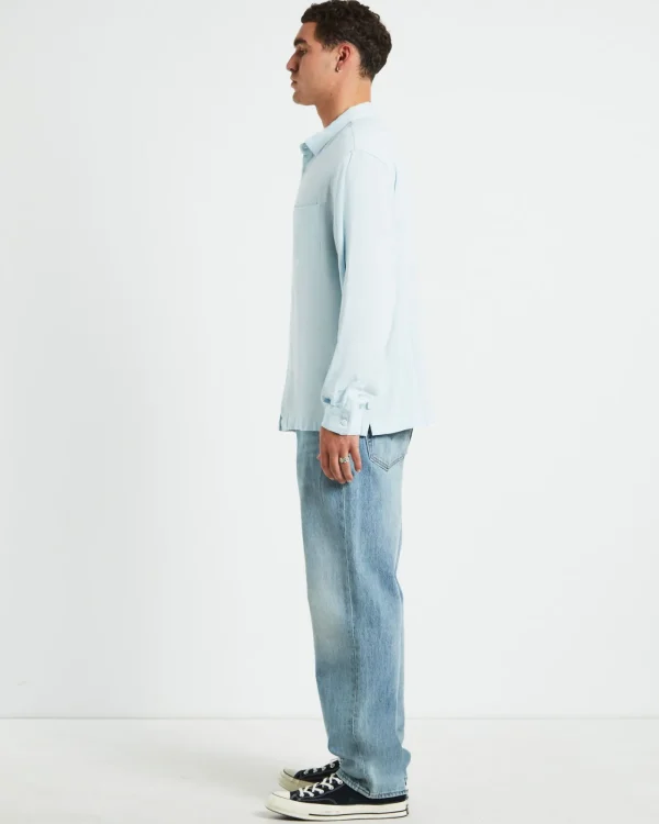 Outlet ARVUST Harrison Linen Long Sleeve Shirt In Sky Blue