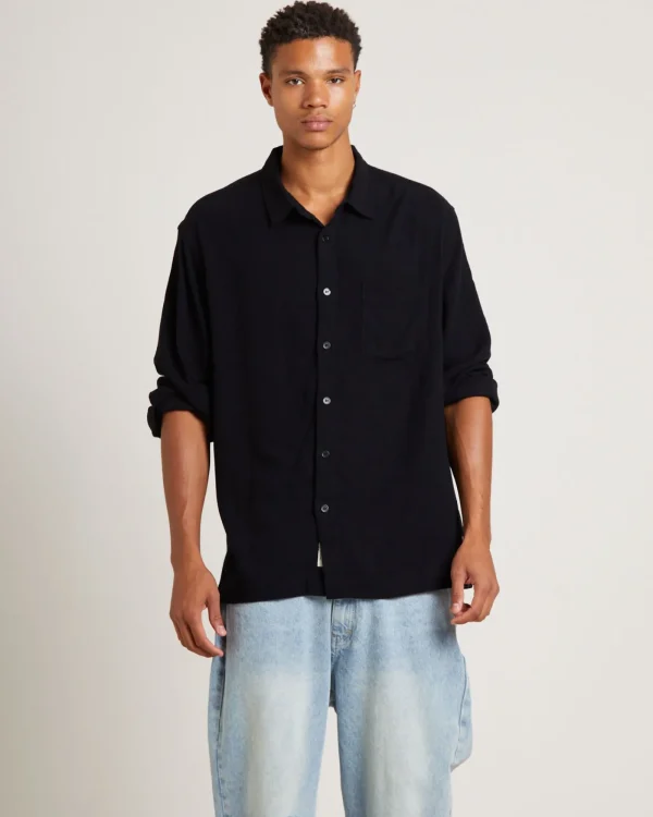 Cheap ARVUST Harrison Linen Long Sleeve Shirt In Black