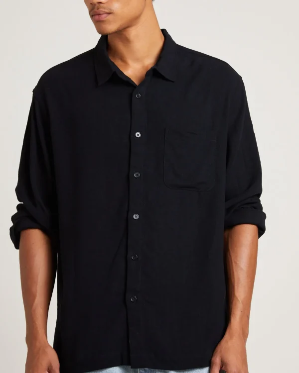 Cheap ARVUST Harrison Linen Long Sleeve Shirt In Black