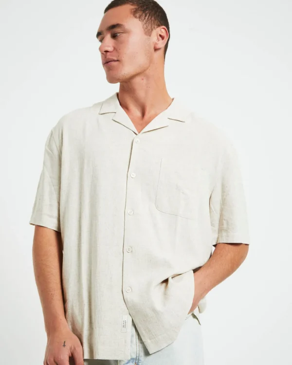 Sale ARVUST Harrison Linen Short Sleeve Resort Shirt In Natural