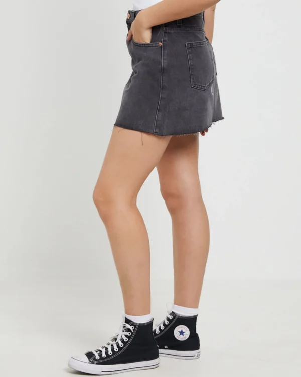 Flash Sale INSIGHT Hattie Denim Mini Skirt In After Dark Black