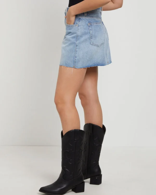 Discount INSIGHT Hattie Denim Mini Skirt In Crush Blue