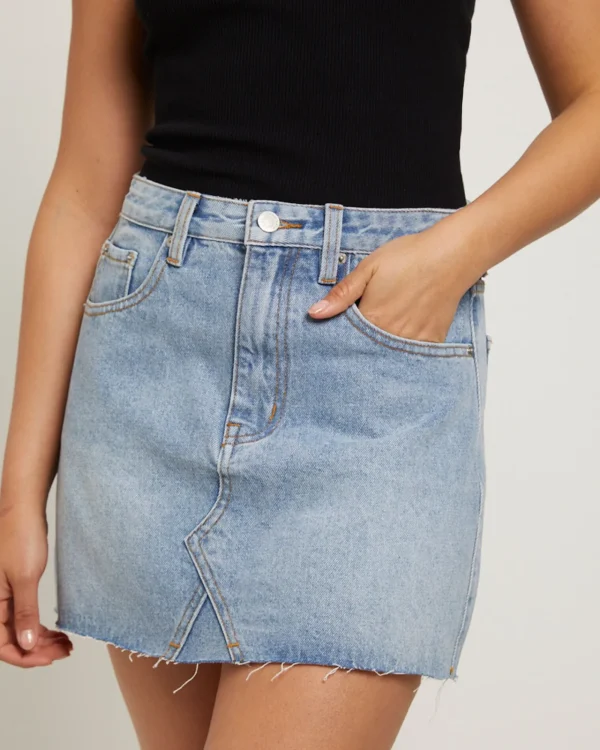 Discount INSIGHT Hattie Denim Mini Skirt In Crush Blue