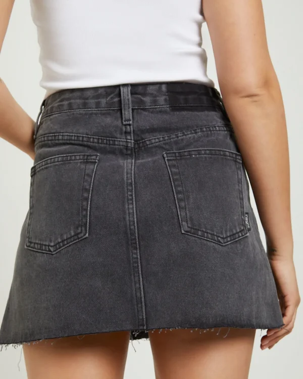 Flash Sale INSIGHT Hattie Denim Mini Skirt In After Dark Black