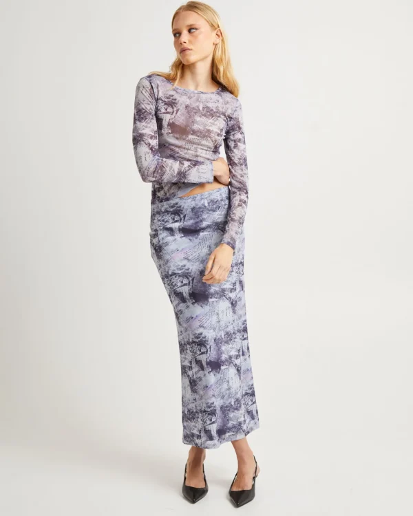 Cheap INSIGHT Hazy Mech Midi Skirt