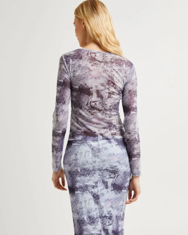Fashion INSIGHT Hazy Mesh Long Sleeve Top