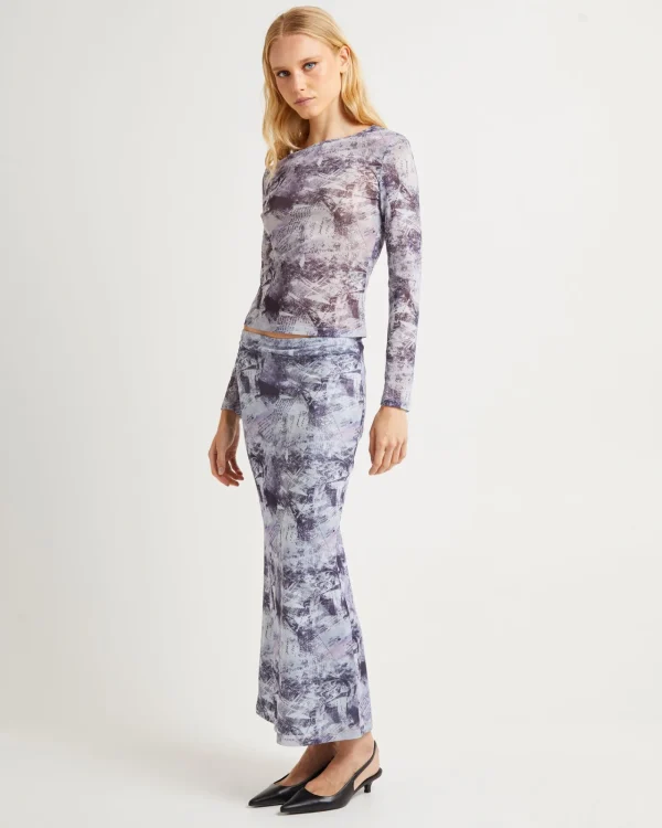 Fashion INSIGHT Hazy Mesh Long Sleeve Top