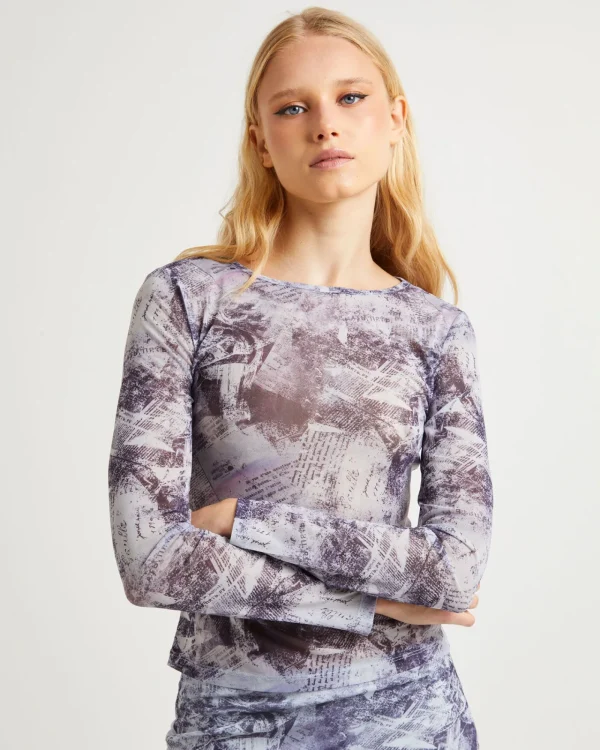 Fashion INSIGHT Hazy Mesh Long Sleeve Top