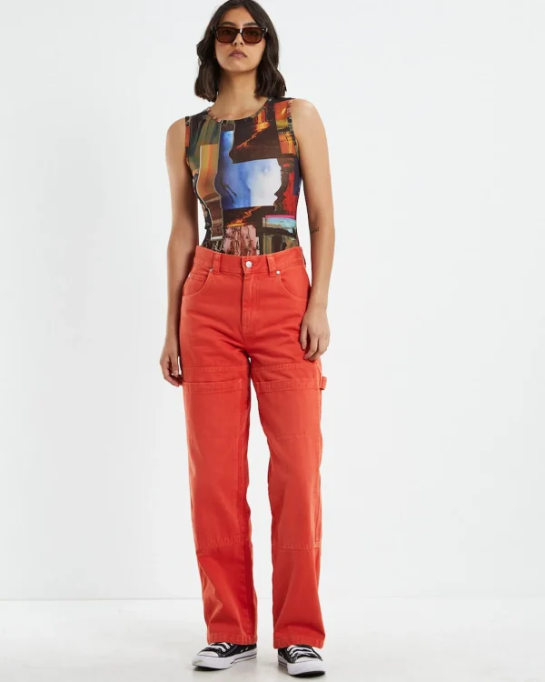 Cheap AFENDS Hemp Denim Workware Jeans Orange