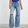 Best Sale ONE TEASPOON Hendrixe Jackson Mid Waist Wide Leg Jeans Blue