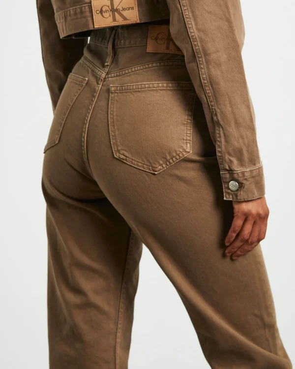 Cheap CALVIN KLEIN High Rise Straight Jeans In Brown