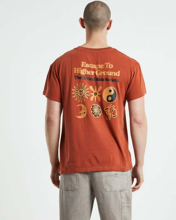 Cheap THE CRITICAL SLIDE SOCIETY Higher Ground Regular Fit Short Sleeve T-Shirt Clay Orange