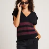 Shop INSIGHT Hockney Stripe Knit Vest Black