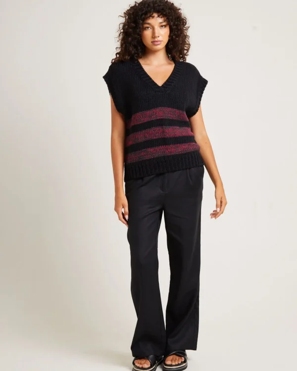 Shop INSIGHT Hockney Stripe Knit Vest Black
